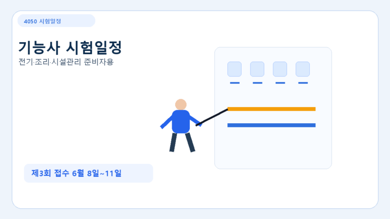2026년 기능사 남은 시험일정: 전기·조리·시설관리 준비자용 4050 가이드