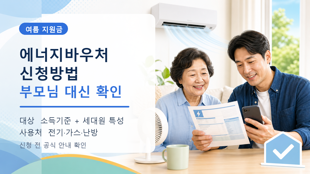 에너지바우처 신청방법 부모님 대신 확인할 대상과 사용처